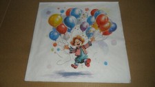 3 Servietten 33 cm, Ein Clown mit vielen bunten Luftballons