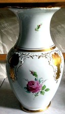 herrliche antike-Porzellanvase v.Schierholz-mit Rosen und Golddekor-Handmalerei