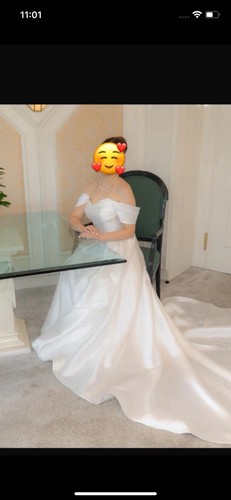 Weißes satin brautkleid - weißes,