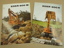 2 Prospekte Eder 600M und 600R Mobilbagger Kettenbagger wohl 70er Jahre