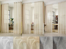 2xGardinen transparent Leinen Optik Dekoschal Modell Farbe Größe optional e643-2