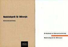 ZEISS Bedienungsanleitung NADELZIEHGERÄT für MIKRURGIE Manual Mikroskop (Y4402