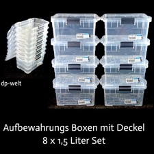 Aufbewahrungsbox mit Deckel 8er Set 1,5 Liter Kunststoffbox Plastikbox Box