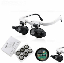 Lupenbrille Kopflupe Juwelier Uhrmacherlupe Brillenlupe LED 7x 10x 15x 25 Mod:H2