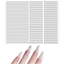 Selbstklebende Halbperlen Schmuck Dekoration Vinyl 3/4/5mm 1532 Stück