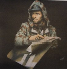 Resinfigur, Büste, Dt. Panzerkommandant, Maßstab 1:10,  2. WK