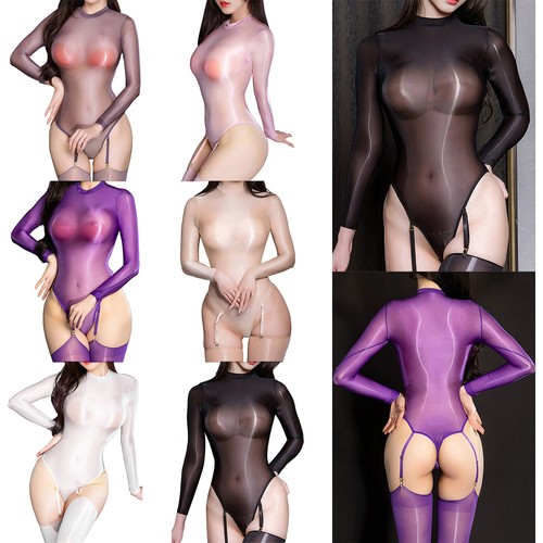 Damen glossy bodysuit langarm - damen,