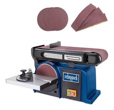 Scheppach Band-Tellerschleifer BTS900 mit Zubehör | Schleifmaschine mit 370W