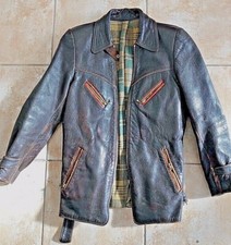 Vintage Damen-Motorradlederjacke 50er Jahre, Größe 36