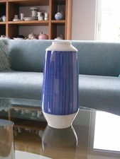 C M Hutschenreuther Hohenberg Vase Weiß White Blau Blue Bavaria Germany