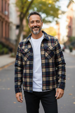 Herren Holzfällerjacke kariert-warm gefüttert mit Fleece-Freizeit &Outdoor