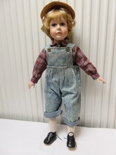 Künstlerpuppe - Junge mit Strohhut -  ca.  55 cm