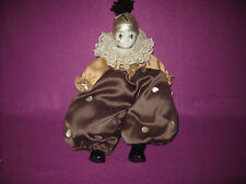 Harlekin Clown Puppe Porzellankopfpuppe ca.36cm Deko-Puppe Künstlerpuppe