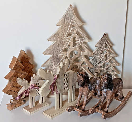 Holz deko set weihnachten - holz,