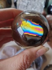 Smokey Citrin mit Phantom Regenbogen Kugel 5,4 cm