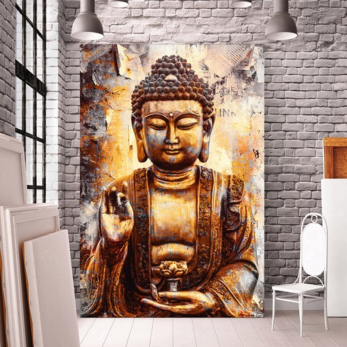 Acrylglasbild buddha abstrakt - acrylglasbild,