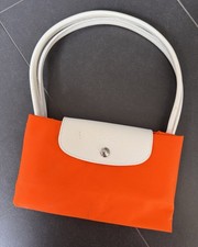 Longchamp Tasche / Shopper - Sarah Norris 2014 - ca. 47x29x18 - Orange mit Weiß