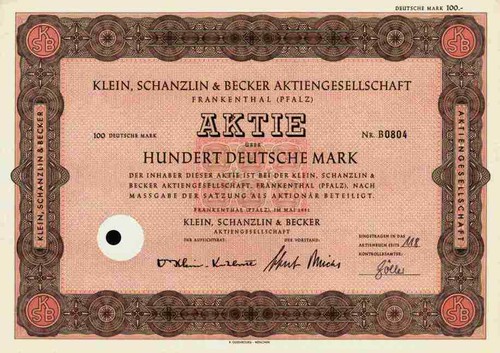 Klein schanzlin becker - schanzlin, 1951