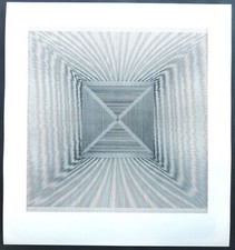 Ludwig Wilding " SINGLE "  ZINKOGRAPHIE  1969 auf mattweißem Karton 50 x 54 cm