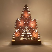 Konstsmide LED Holz Deko Tannenbaum Wald Kirche 30cm Weihnachten OVP