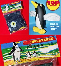 VINTAGE INFLATABLE PINGUIN AUFBLASBARE FIGUR 50 cm HONGKONG 1960er 20'' RARITÄT