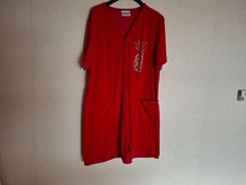 Miss Ulrike praktischer Damen Bademantel Gr.44 rot kurzarm