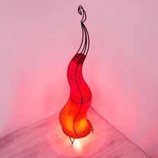 Orientalische Stehleuchte 100cm Henna bemalt Lederlampe Rot Metallrahmen Leuchte