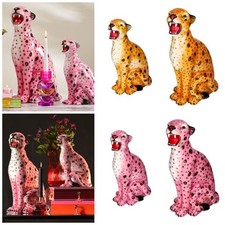 Leopard Figur rosa orange 51cm