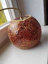 Deckel Lampe, Deckelleuchte, rot , Glas und Tonerde.  Zustand: sehr gut.