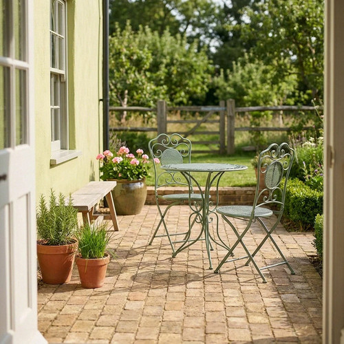 Bistro set metall rund grün - bistro-set,