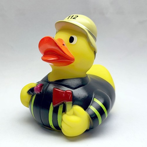 Quietsche ente feuerwehrmann - quietsche-ente,