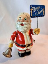 Vintage Tin Santa Wind Up Toy