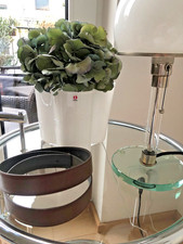 Hermès Paris Gürtel / Lederriemen 95  braun / grau / Breite 32 mm