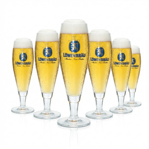 Löwenbräu bier glas - 6x,