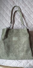 Neue Tasche Schultertasche Cord Khaki Grün Reißverschluss 27x30x10cm