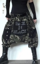 Gothic Hose Pumphose Pluderhose Haremshose Tiefschritt Sweat Camouflage Taschen