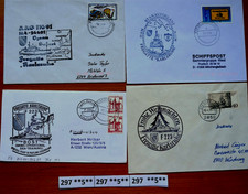 0297 *** 5 **   7 Belege   Schiffspost. FREGATTE  Karlsruhe