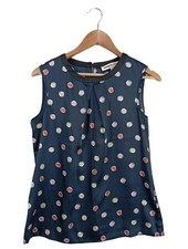 CLEMENTS RIBEIRO ärmellose Bluse Damen Bluse Gr. DE 38 blau Casual-Look