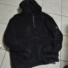 Damen Hoodie Kapuze Reißverschluss Teddyfell Neu Gr.XXL Schwarz Taschen