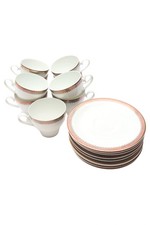 JOHANN SELTMANN Vohenstrauß Kaffeeservice 9 Gedecke 18 Teile Weiß Goldrand