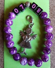 Schutzengel Perlen Armband Geburtstag Datum 7. 8. Engel Anhänger Geschenk Glück