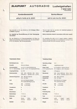 Service manual for Blaupunkt