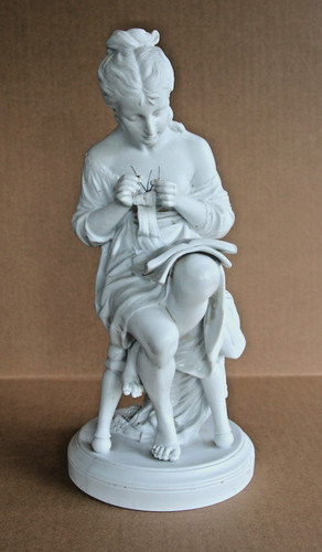 Porzellan figur strickendes - porzellan,