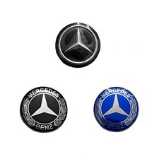 2x Mercedes BENZ Stil Logo Aufkleber Emblem Schlüssel Lenkrad Auto Alu 14mm