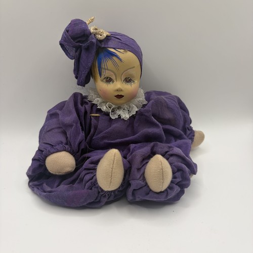 Vintage stoffpuppe clown - vintage,