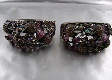  Armreif Floralie goldener Strass Rose emaille Lack wählbar Gold oder Silber