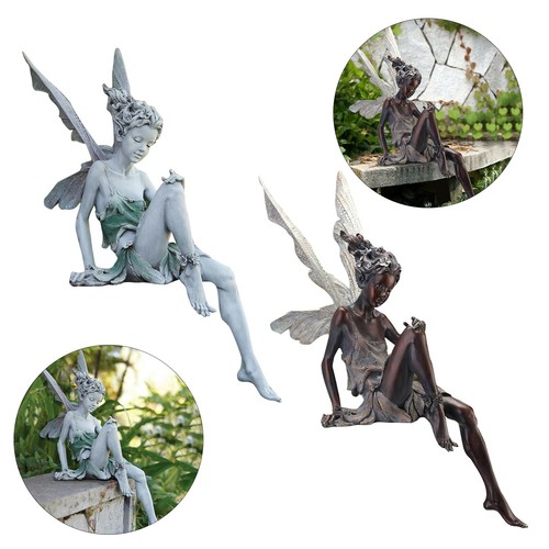 Fee statue springbrunnen - fee, lawn
