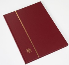 16 weiße Seiten LEUCHTTURM Einsteckbuch Briefmarkenalbum Einband weinrot