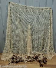Deko Fischernetz 2,5 x 2,5m beige mit 14 Schwimmern für die maritime Dekoration