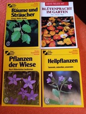 4x kleine Bestimmungsbücher Bäume, Heilpflanzen, Wiese, Garten